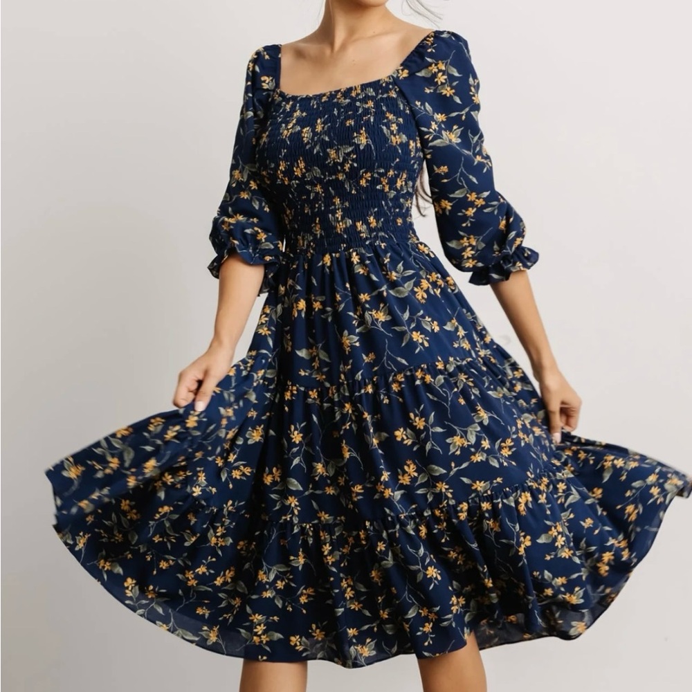 Baltic Born Marta Smocked Midi dress